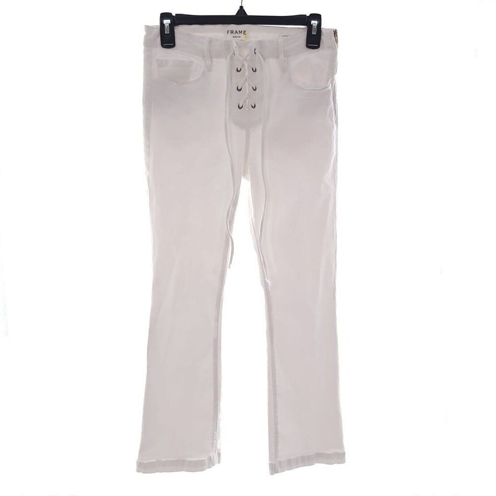 Frame Le Crop Mini Boot Womens Size 29 White Jeans